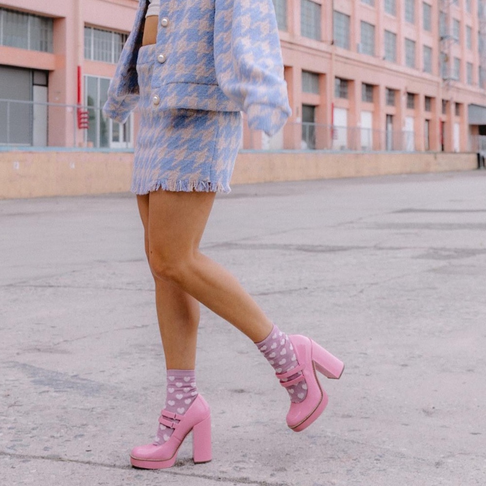 Steve Madden Twice Pink Patent Platform Mary Jane’s